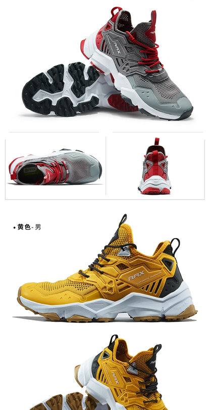 Chaussures de course RAX pour hommes et femmes – Chaussures de sport d'extérieur – Baskets légères et respirantes – Tige en maille aérée – Semelle extérieure antidérapante en caoutchouc naturel