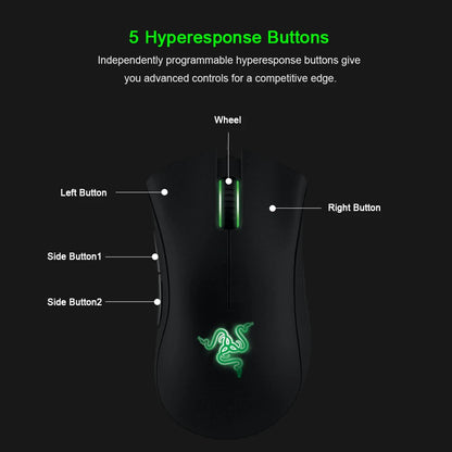 Originalni Razer DeathAdder Essential žičani gaming miš, 6400DPI optički senzor, 5 neovisnih tipki za prijenosno računalo i gaming PC