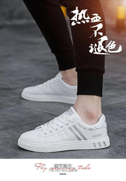 Męskie trampki codzienne, buty do skateboardingu, płaskie buty z PU, buty dla studentów, trampki outdoorowe, buty uliczne, sznurowane buty do chodzenia, rozmiar plus size 48
