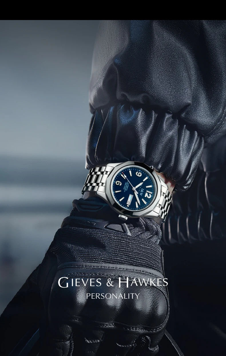 Reloj CARNIVAL para hombre de tungsteno, reloj mecánico de lujo con movimiento automático NH36, reloj de pulsera impermeable para hombre