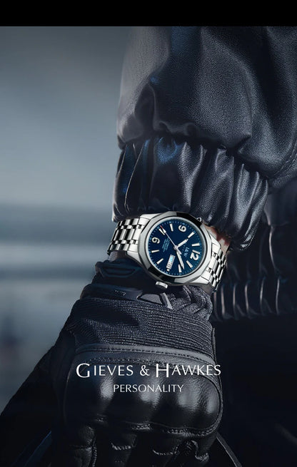 Reloj CARNIVAL para hombre de tungsteno, reloj mecánico de lujo con movimiento automático NH36, reloj de pulsera impermeable para hombre