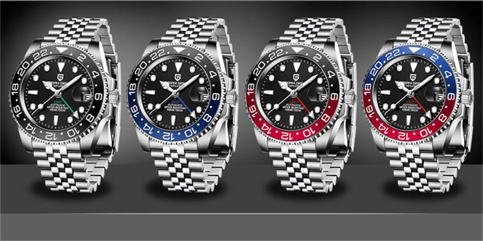 2026 New PAGANI DESIGN Luxury Men Mechanical Watches Stainless Steel GMT Watch Top Brand Sapphire Glass Men Watch reloj hombre