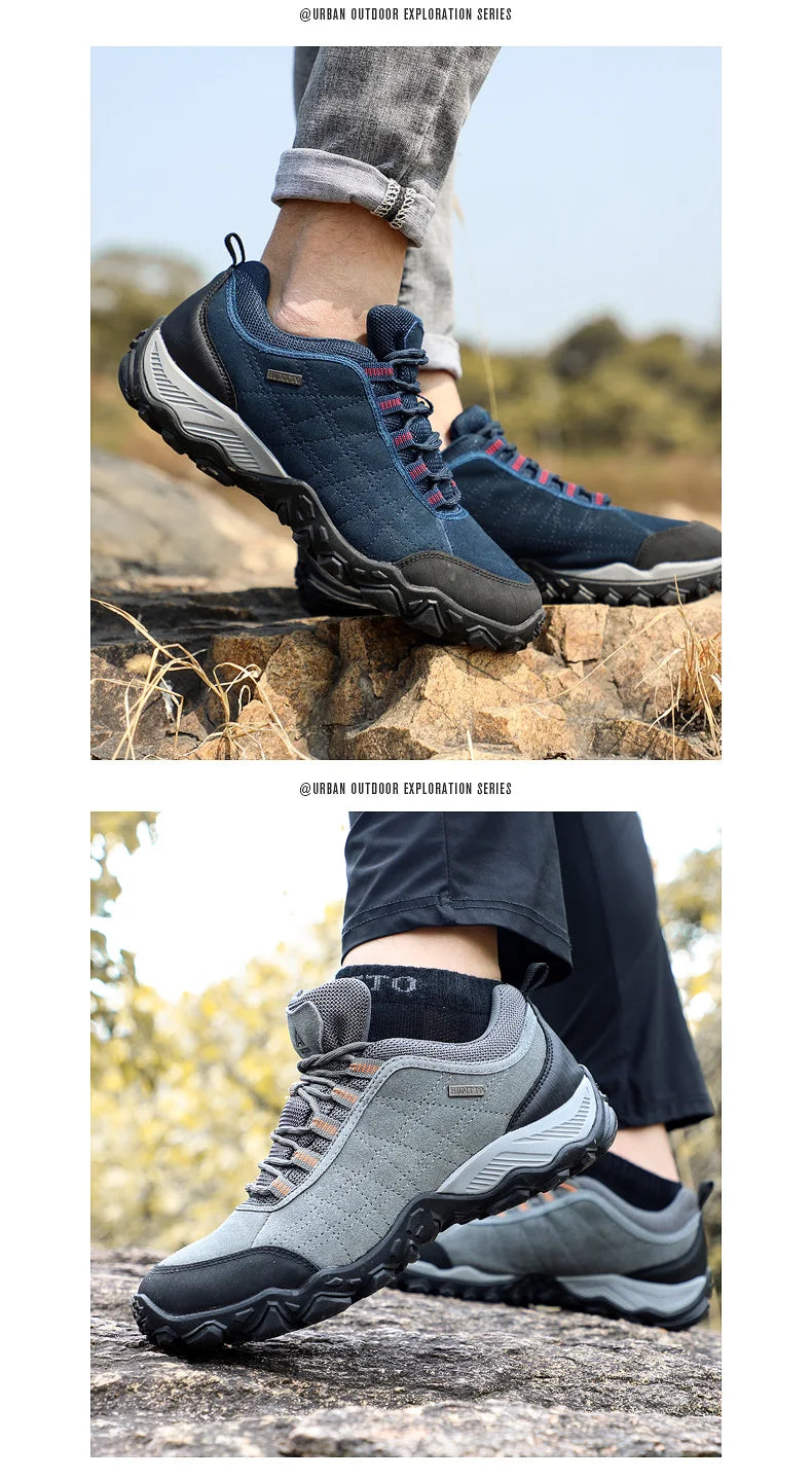 HUMTTO Outdoor Hiking Trekking Mountain Sports Shoes for Men, Camping, Hunting, Walking, Breathable Cushioned Non-Slip Sneakers