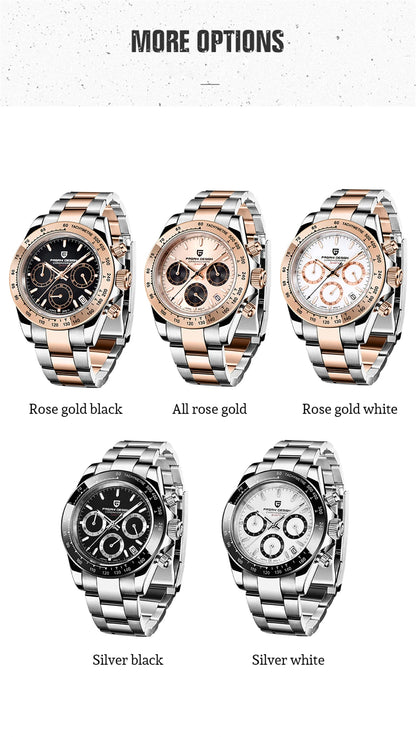 2026 New PAGANI DESIGN Mens Quartz Watches Top Brand Luxury Business Watch For Men Stainless Steel Waterproof Chronograph Clock