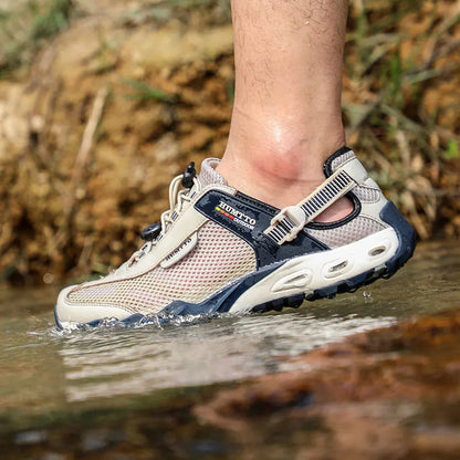 HUMTTO Herren-Wasserschuhe für Outdoor-Trekking, Waten und Aqua-Aktivitäten – atmungsaktive Mesh-Sneaker, schnelltrocknend, knöchelhoch, rutschfest, für Damen und Herren