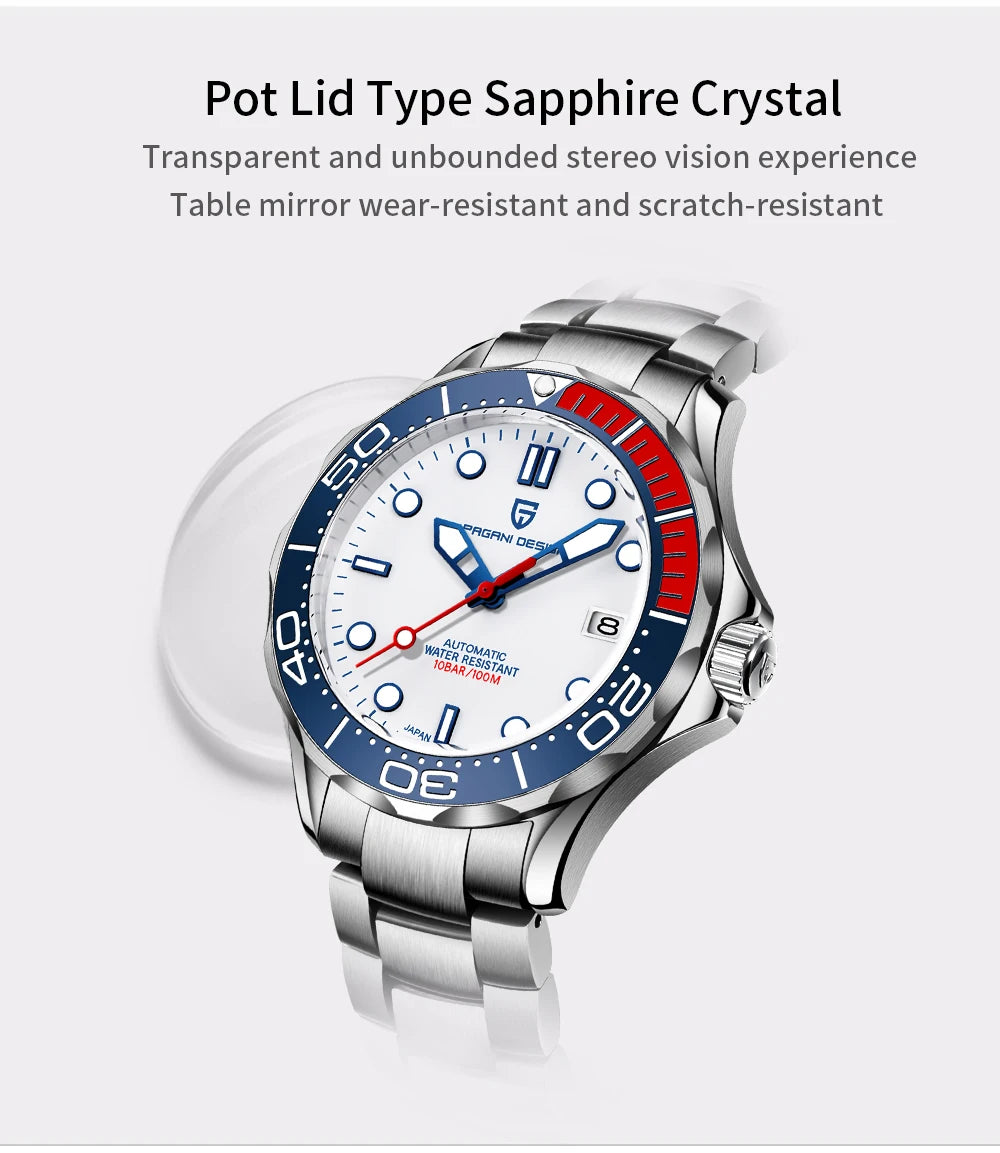PAGANI DESIGN 007 Mechancial Wristwatch men Luxury Automatic Watch for men NH35A AR Sapphire crystal Waterproof Clock 2024 New