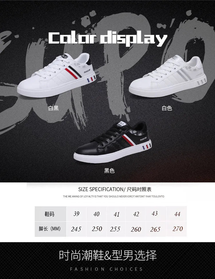 Męskie trampki codzienne, buty do skateboardingu, płaskie buty z PU, buty dla studentów, trampki outdoorowe, buty uliczne, sznurowane buty do chodzenia, rozmiar plus size 48