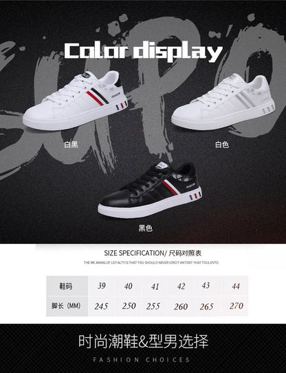 Męskie trampki codzienne, buty do skateboardingu, płaskie buty z PU, buty dla studentów, trampki outdoorowe, buty uliczne, sznurowane buty do chodzenia, rozmiar plus size 48