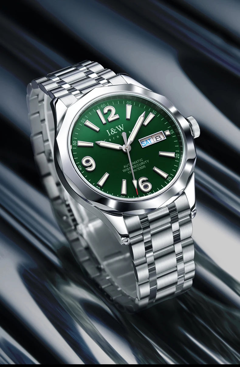 Reloj CARNIVAL para hombre de tungsteno, reloj mecánico de lujo con movimiento automático NH36, reloj de pulsera impermeable para hombre