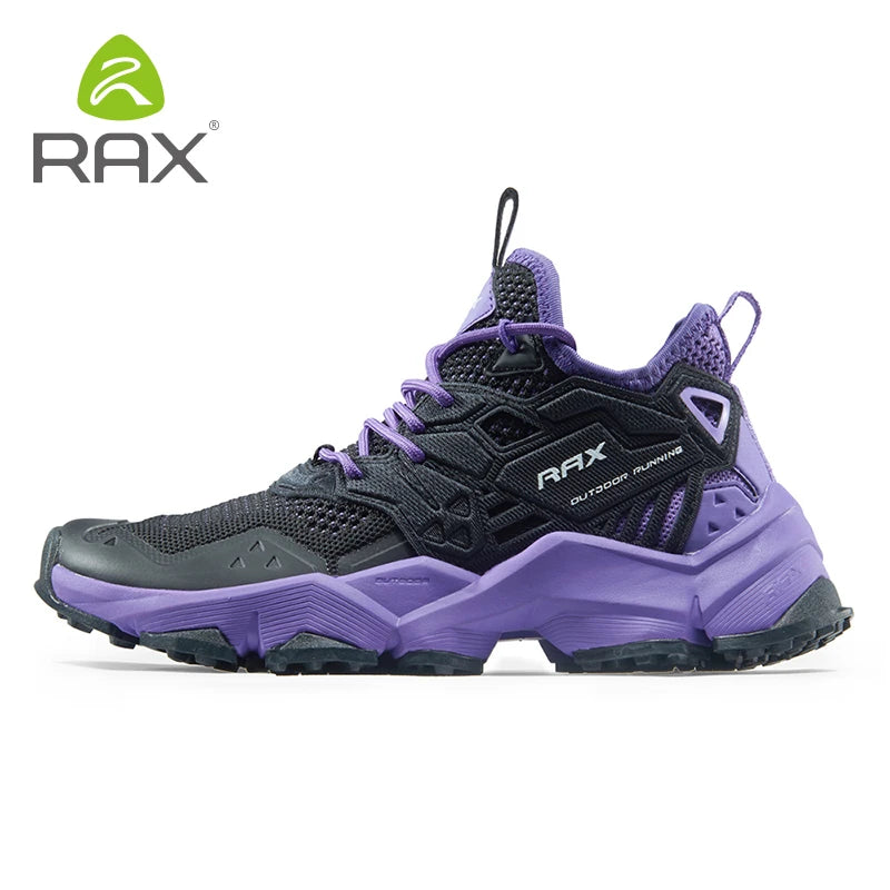 Chaussures de course RAX pour hommes et femmes – Chaussures de sport d'extérieur – Baskets légères et respirantes – Tige en maille aérée – Semelle extérieure antidérapante en caoutchouc naturel