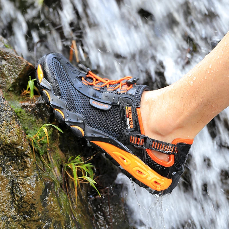 HUMTTO Herren-Wasserschuhe für Outdoor-Trekking, Waten und Aqua-Aktivitäten – atmungsaktive Mesh-Sneaker, schnelltrocknend, knöchelhoch, rutschfest, für Damen und Herren