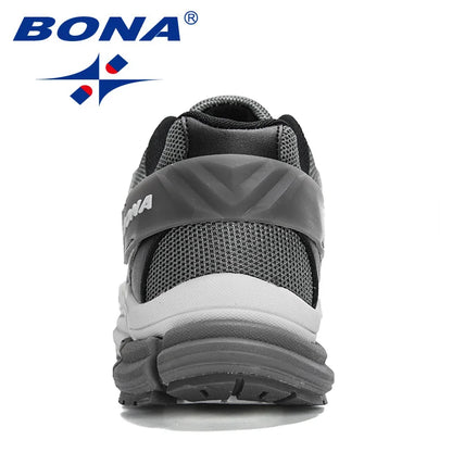 BONA New Designers Action leren mesh heren hardloopschoenen sneakers sportschoenen lichtgewicht antislip wandelschoenen voor buiten
