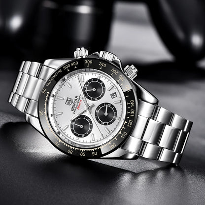 „BENYAR“ vyriški laikrodžiai – prabangus chronografas, sportinis modelis, atsparus vandeniui, pagamintas iš nerūdijančio plieno, su kvarciniu mechanizmu