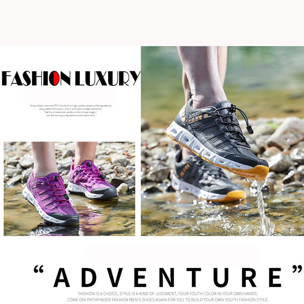 TaoBo 2024 Big Size 46 Men Upstream Quick Drying Sports Footwear Woman Aqua Shoes Quick Lace-Up Climbing Trekking Sneakers