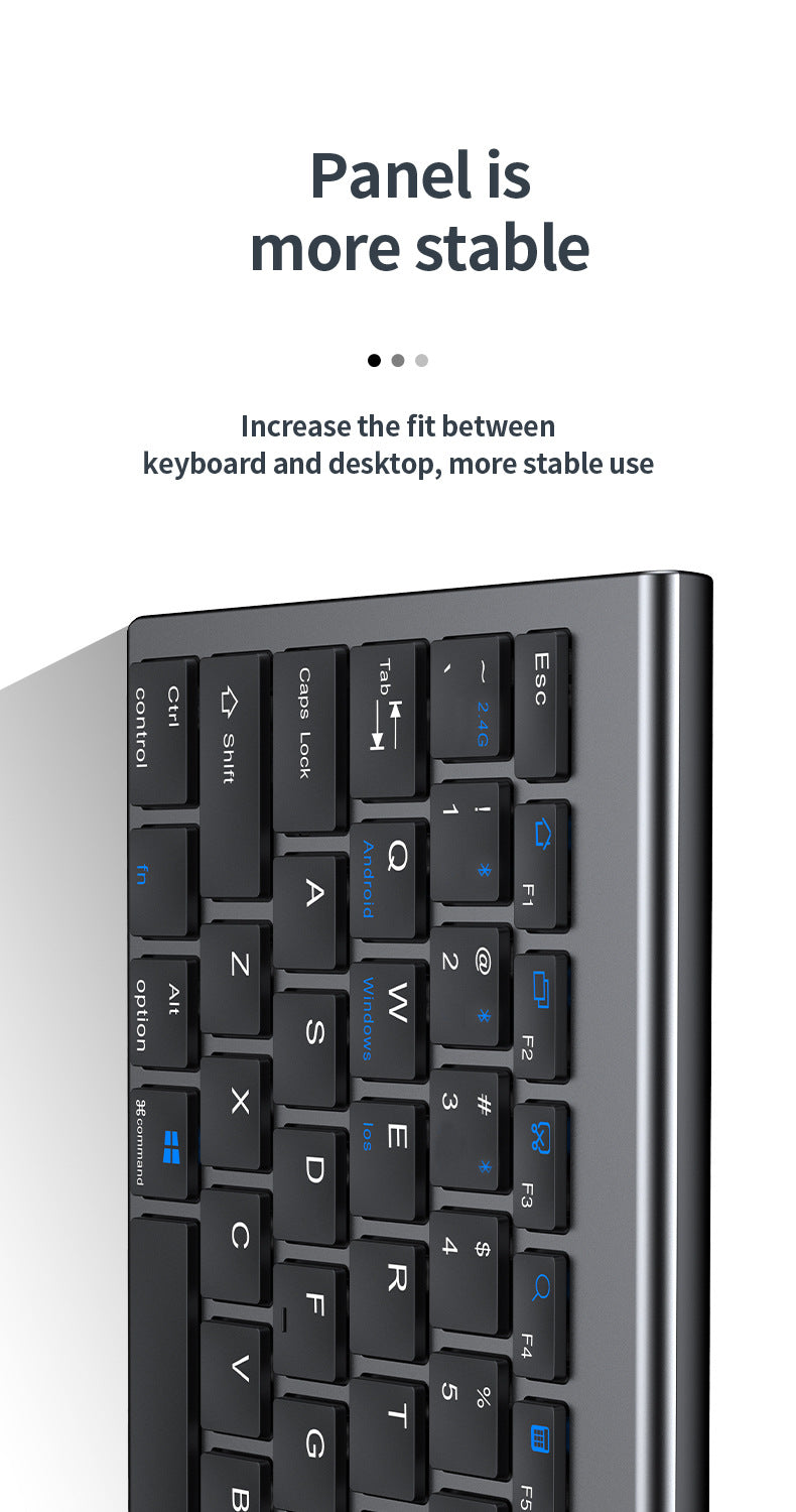 Wireless Keyboard Bluetooth 5.0&3.0&2.4G FN+1/2/3 Dual-Mode 350mAh Ultra Thin Keyboards for Laptop PC TV iPad Macbook Android