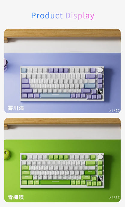 AJAZZ AK820 Pro kabelgebundene & kabellose mechanische Gaming-Tastatur, Tri-Mode, RGB-Hintergrundbeleuchtung, Hot-Swappable Switches, 70% kompaktes Layout, PC/Mac