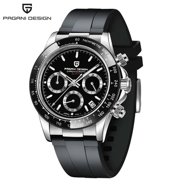 PAGANI DESIGN V2 40MM Reloj de cuarzo para hombre con esfera de meteorito, cristal de zafiro, cronógrafo retro y resistente al agua