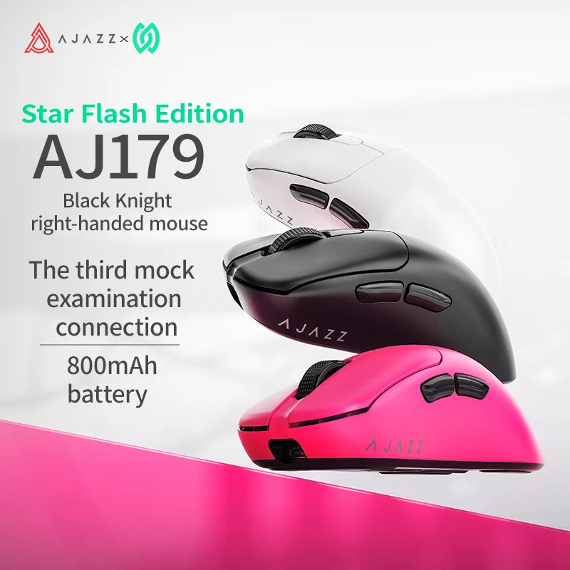 Mouse wireless AJAZZ AJ179 NL Star Flash Version, 3 modalità, bassa latenza, lunga autonomia, leggero e personalizzato, per ufficio e gaming