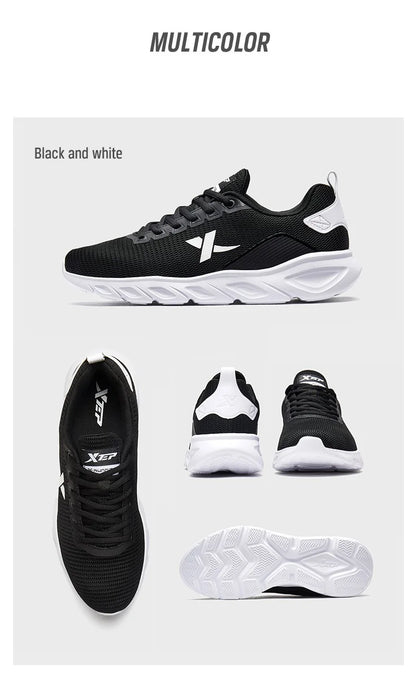 Zapatillas de running Xtep para hombre 2025 primavera, zapatillas deportivas absorbentes del sudor, resistentes al desgaste y estables, sneakers deportivos 880119115131