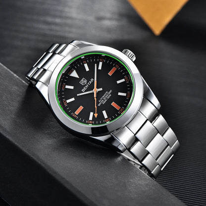 BENYAR – Nuovo orologio da uomo, marchio di lusso, orologio meccanico a carica automatica, impermeabile fino a 50 m, modello sportivo con lancette luminescenti