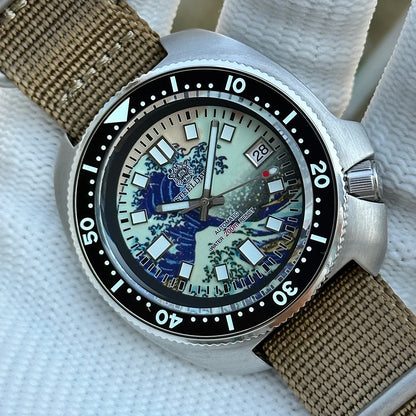 STEELDIVE SD1970J Kanagawa Turtle Full Luminous Dial Ceramic Bezel NH35 AutomaticSTEELDIVE Offical Store Mens Dive Watch