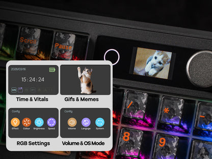 EPOMAKER TH108 V2 PRO 100% ANSI US Layout Wired/Bluetooth/2.4Ghz Wireless Mac Modifier Mechanical Keyboard with Screen & Knob