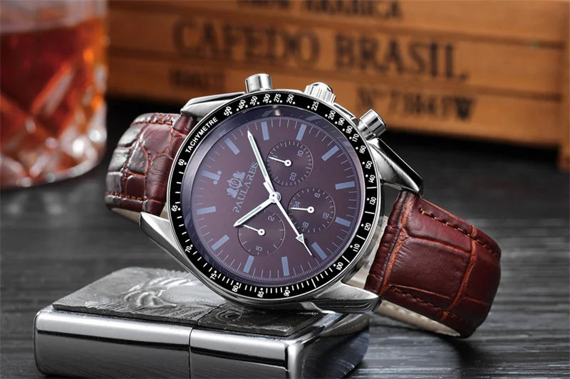 PAULAREIS P Brand Luxury Men Mechanical Watches Calendar Business Watch Men's Sports Waterproof Stainless Steel Automatic Watches