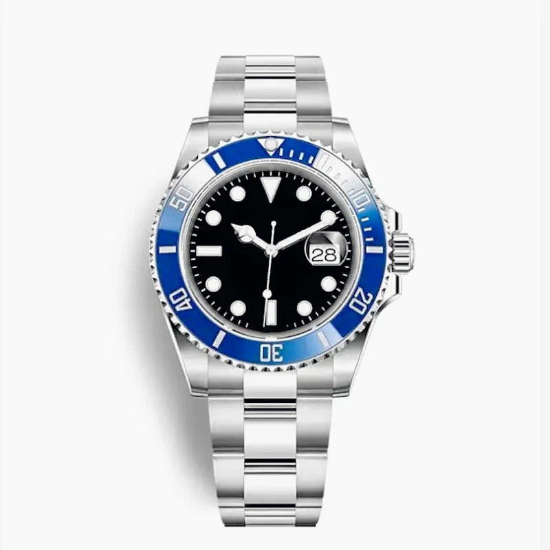New High Quality Luxury Premium Men's Watch with and Mechanical Winding Strap 904L Stainless Steel Black Blue Waterproof
