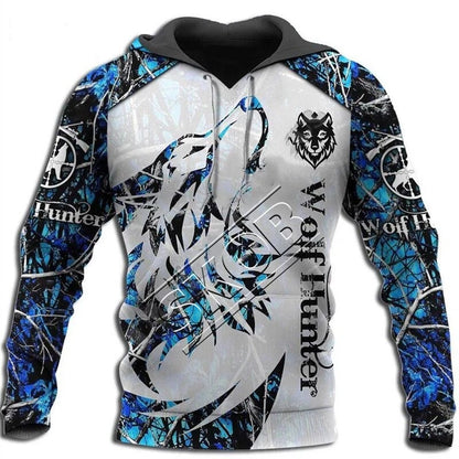 Sweatshirt com Capuz Unissexo de Outono com Estampado 3D Integral de Leão, Lobo e Pele de Tigre Branco para Homem, Pullover Casual Estilo Casaco