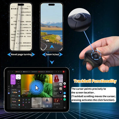 Nova prstanska miška s sledilno kroglico 2.4G+Bluetooth, brezžična miška za daljinsko upravljanje, za kratke videoposnetke/PPT predstavitve/govore/zaslone v vozilu