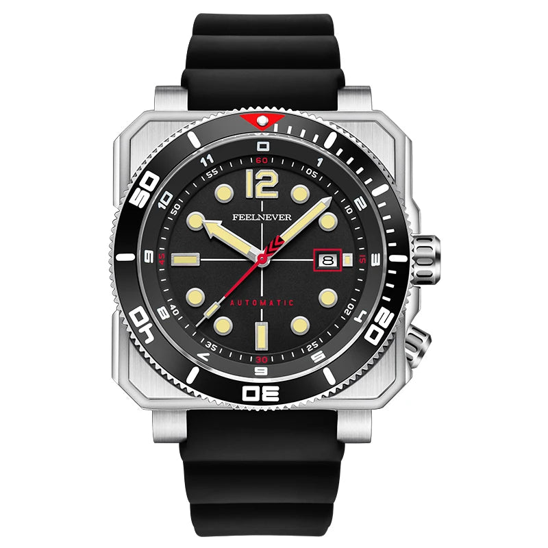 Reloj de buceo automático para hombre FeelNever 8215 con movimiento automático, superluminoso, acero 316, cristal de zafiro, reloj mecánico deportivo masculino