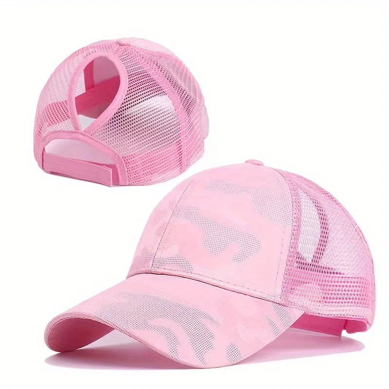 Baseballkepsar för kvinnor med hästsvans, vår- och sommarhattar i nät, löparhattar med snapback, justerbara hattar för kvinnor och flickor, utomhushattar med visir