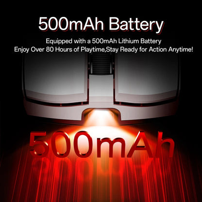 Безжична геймърска мишка Delux M800mini, ултралека 46g, PAW3395/PAW3311, 1KHz честота на опресняване, за PC геймъри с малка до средна ръка
