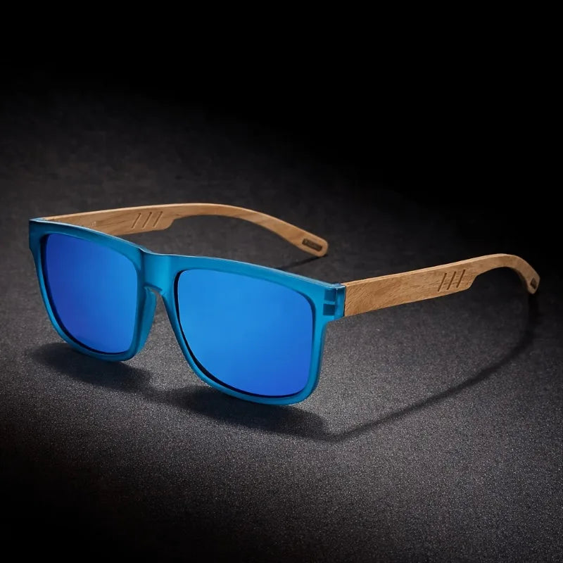 1/2pcs Unisex retro walnut ultra-light glasses, polarized lenses, suitable for daily and formal occasions.