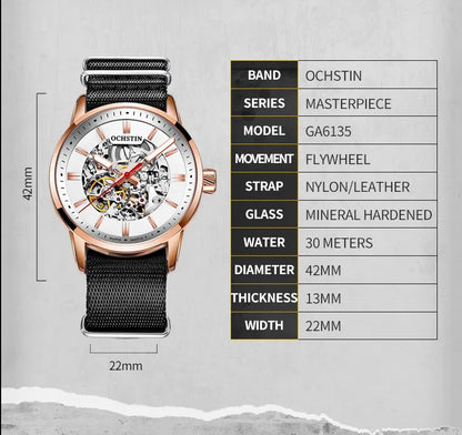 OCHSTIN Automatic Mens Watches Top Brand Luxury Royal Luminous Skeleton Waterproof Mechanical Fashion Male Clock Gifts for Men