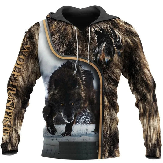 Wolf-Print-Hoodies für Herren, 3D-Hoodies, Marken-Sweatshirts, Jacken, hochwertiger Pullover, modische Trainingsanzüge, Animal-Streetwear für draußen