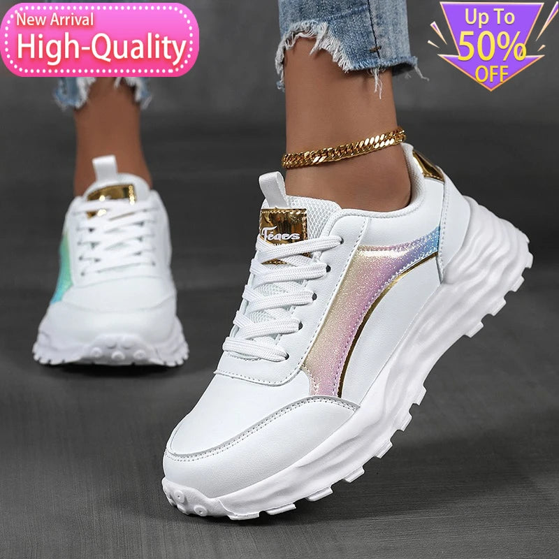 New Summer Fashionable Womens Sports Shoes Versatile Lightweight and Durable Running Shoes Shock-absorbing Daily Walking Shoes