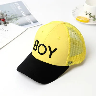 Summer autumn Kid Boy Cartoon Letter Embroidered Baseabll Caps Children Girls Outdoor Leisure Mesh Sport hats
