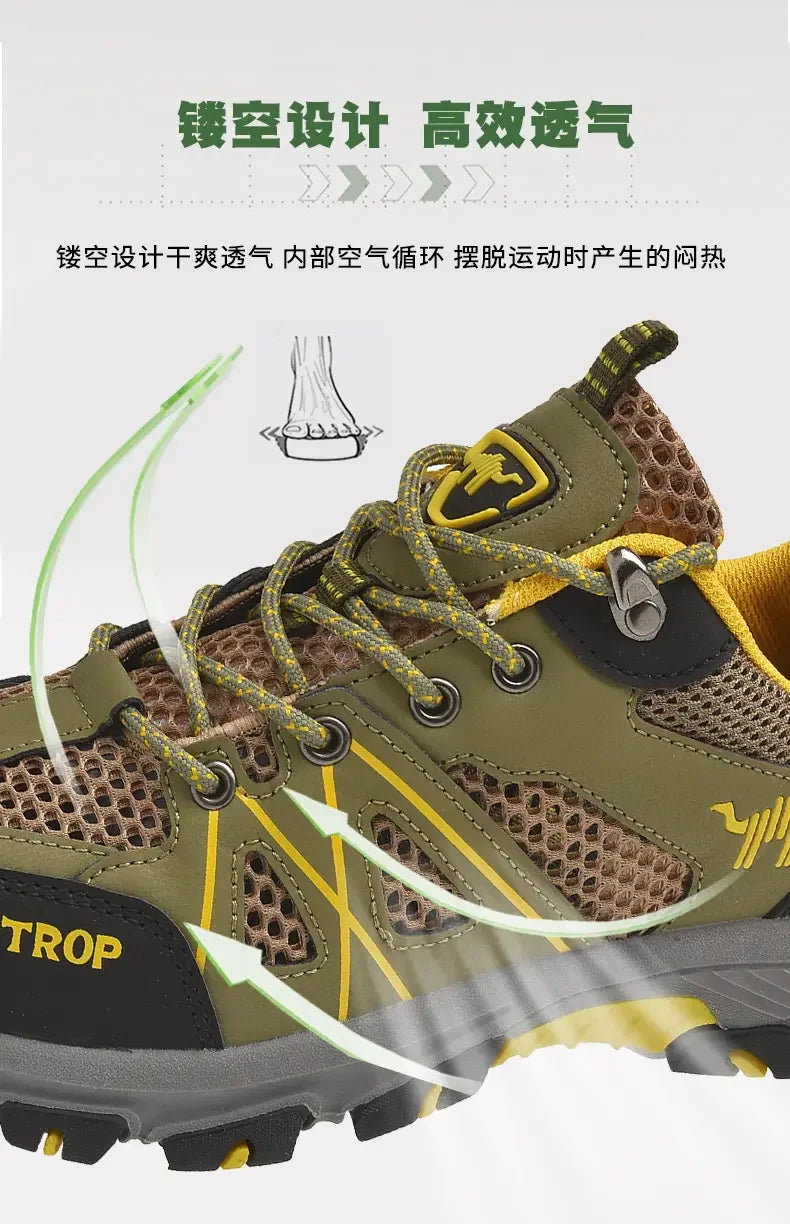 Men's Hiking Shoes Breathable Mesh Sports Summer Outdoor Wear-resistant Hiking and Hunting Tactical Shoes