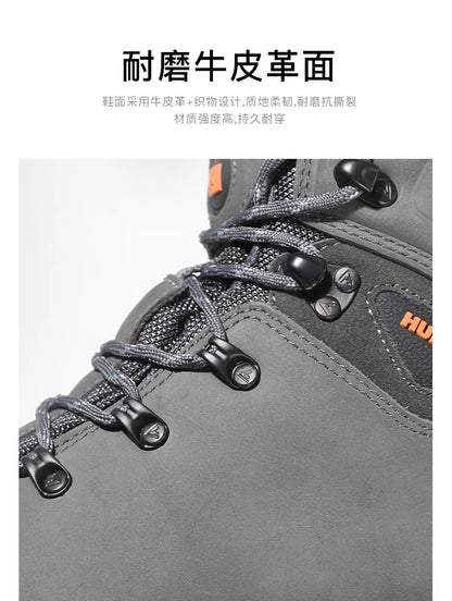 HUMTTO Sapatilhas de Caminhada Impermeáveis para Homem, Botas de Caça Táticas de Deserto, Botas de Trekking pelo Tornozelo para Homem e Mulher, Quentes em Couro