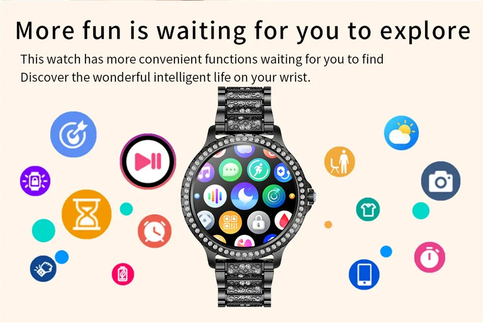 AMOLED Screen Smart Watch Heart Rate Blood Oxygen Fashion Ladies Bracelet 2023 Bluetooth Call Smartwatch Womoen For Android IOS
