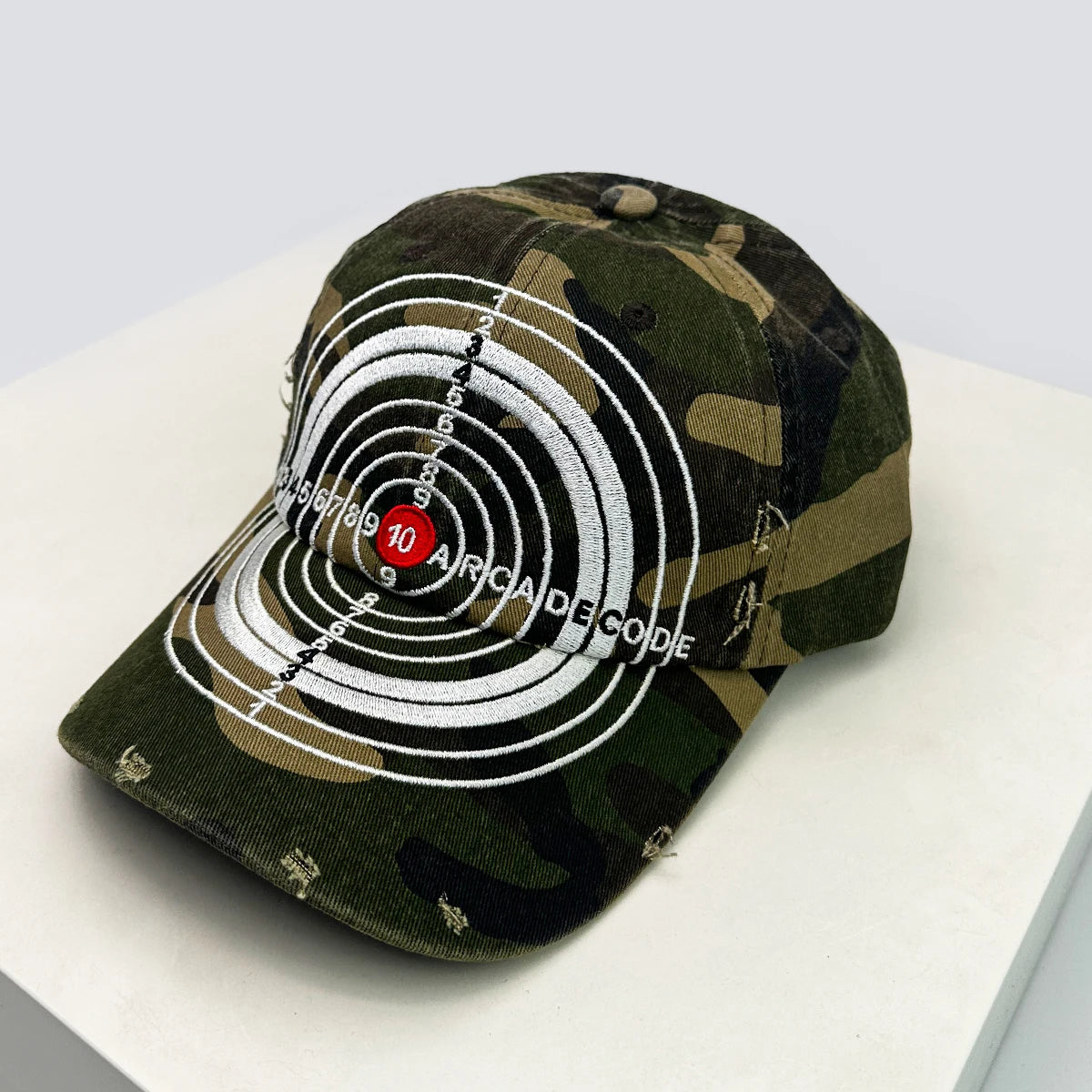 Unisex Broken Style Bull's-eye Cross Embroidery Baseball Hats Sunshade Personal Versatile Peaked Caps Street Fashion Hip Hop