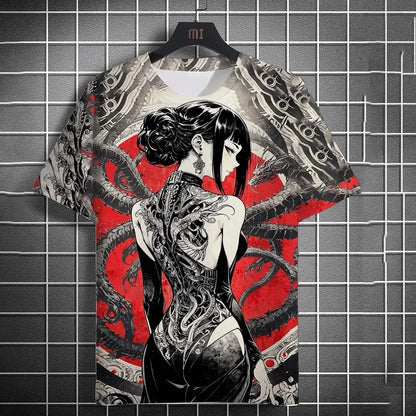 3D Printed Cool Boy Snake Butterfly T Shirt For Men Colorful Cartoon Pattern T-Shirts Summer Street Short-Sleeved Tees Loose Top