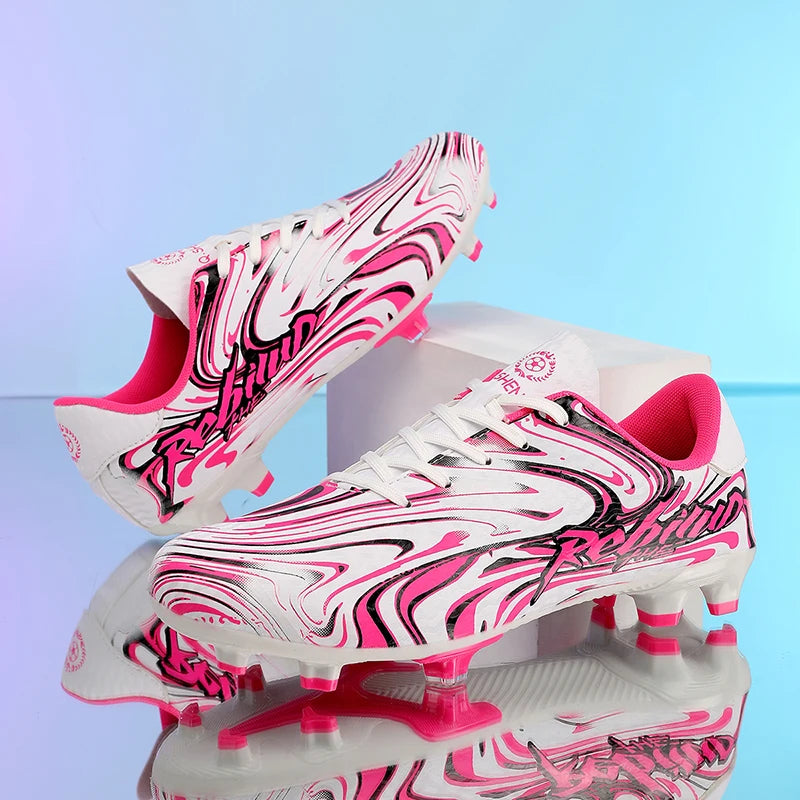 Chaussures de football pour hommes, modèle bas, avec crampons longs FG/TF, chaussures de football pour jeunes, ultra-légères, antidérapantes, pour entraînement sur gazon naturel, chaussures de sport.