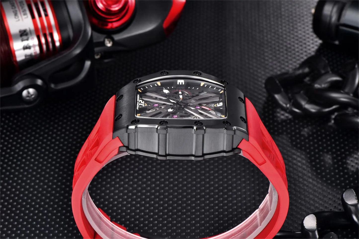 PAGANI DESIGN PD1738 Men Quartz Watches 42MM VH65 Black Case Sapphire Stainless Steel 50M Waterproof Wristwatch Watch for Men