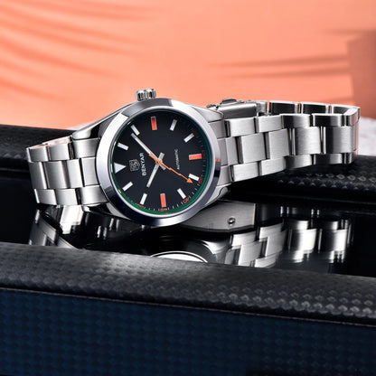 BENYAR – Nuovo orologio da uomo, marchio di lusso, orologio meccanico a carica automatica, impermeabile fino a 50 m, modello sportivo con lancette luminescenti
