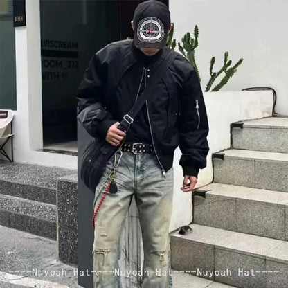 Unisex Broken Style Bull's-eye Cross Embroidery Baseball Hats Sunshade Personal Versatile Peaked Caps Street Fashion Hip Hop