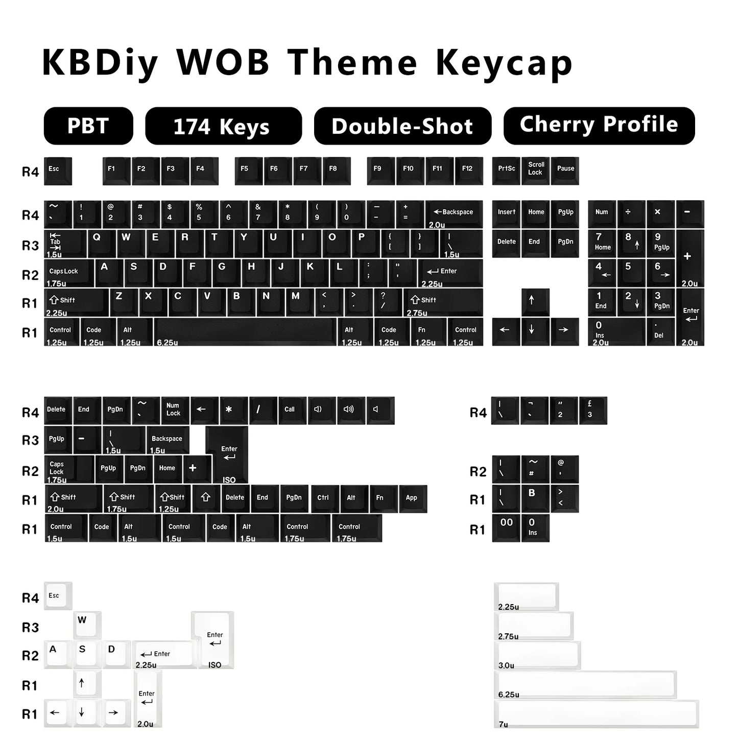 KBDiy 174 tasti/set keycap PBT GMK Apollo double shot minimalisti profilo ISO Cherry per tastiera meccanica da gaming compatibile MX