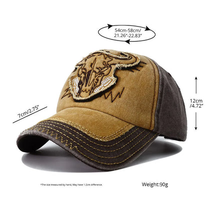 Hip Hop Vintage vypraná džínsová bejzbalová čiapka Casquette Homme s výšivkou býčej hlavy Y2k Snapback Dad Hats pre ženy a mužov