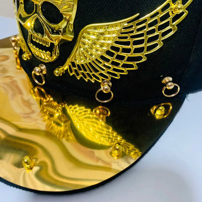 "New Punk Hip-Hop Rivet Cap, Street Style Baseball Cap with Studs for Men & Women, Stage Performance Hat"